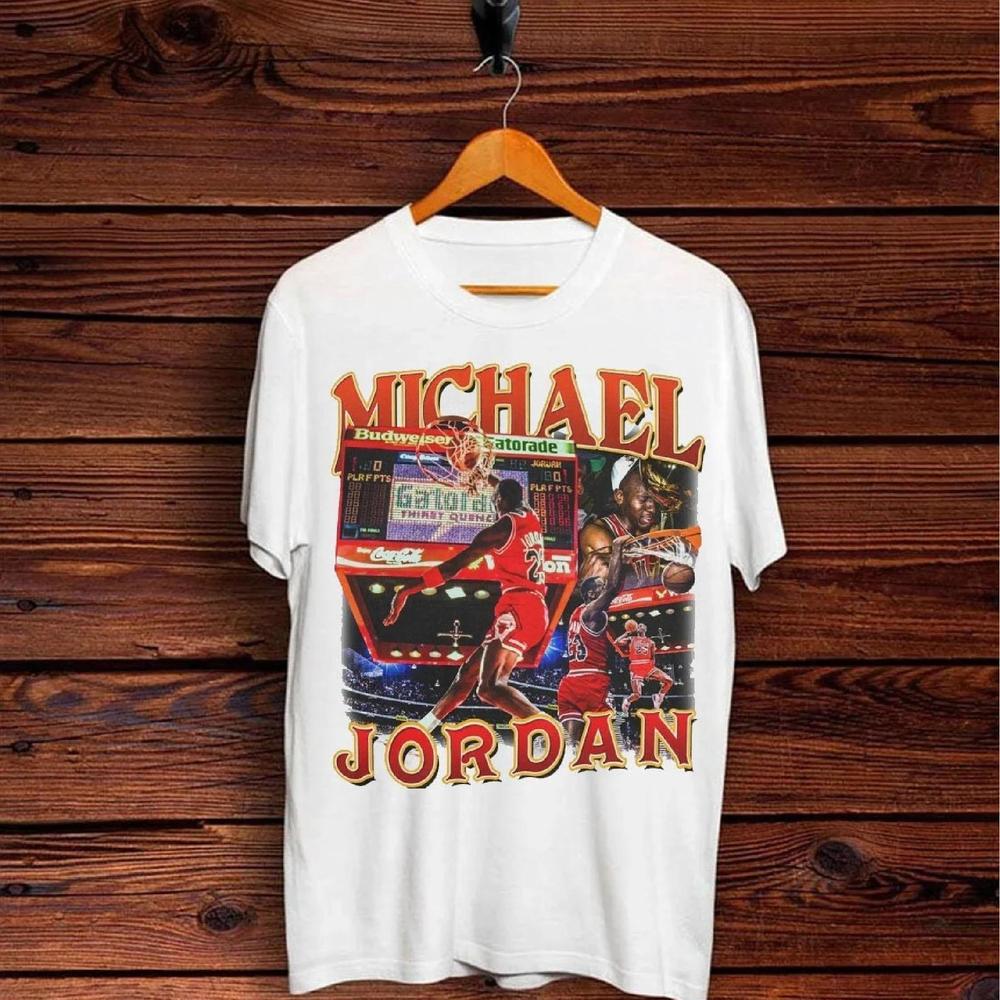 Vintage 90S Basketball Bootleg Style T-Shirt Michael Jordan Basketball Shirt